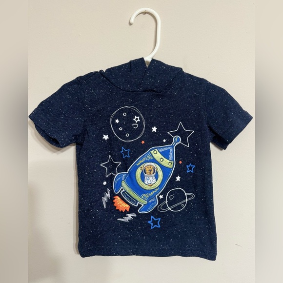 Kids Headquarters | Navy Blue Rocket Ship Baby Boy T Shirt | Size 12 Months - Picture 1 of 5